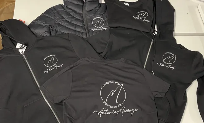 realisation pour antonia massage sportif en broderie, près de Bourg-en-Bresse, Print France